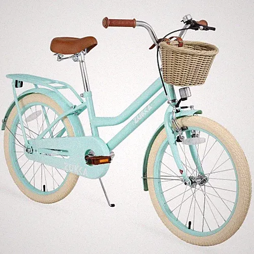 20in Kid Bike Mint Green with Cute Basket & Bell Riser Handlebar Adjustable Seat