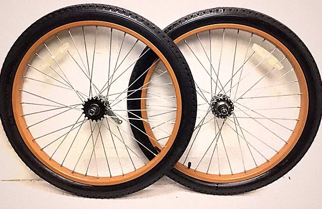 24" Bicycle Brown Wheel Set Front Rear with 2.125" Tire Beach Cruiser Bike #B72