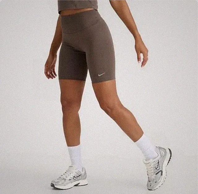 $50 Nike One Women's Dri FIT High Rise Biker Shorts-HM4330004-Brown - Small