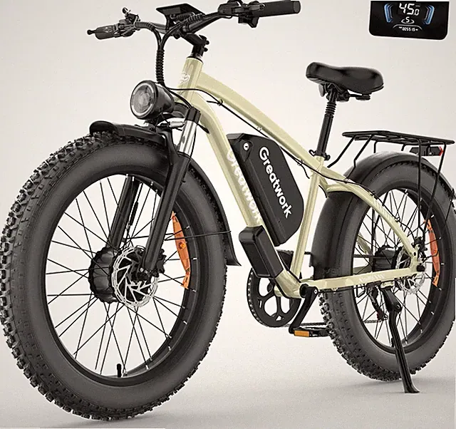 5000W Dual Motor Electric Bike for Adults 52V 45MPH 26" Fat Tire Off-Road Ebikes