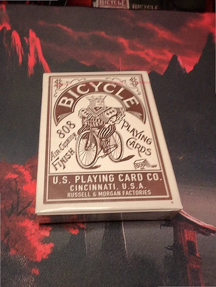BICYCLE AUTOBIKE Brown PLAYING CARDS, SEALED! Rare HTF Russel Morgan 808