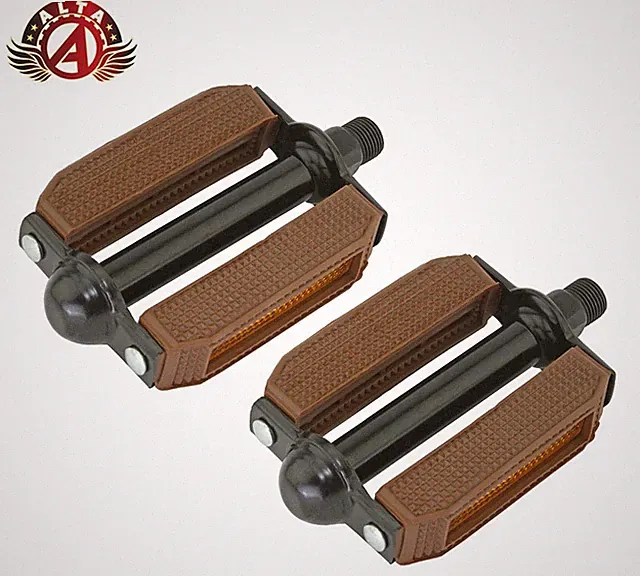 BICYCLE BLOCK PVC PEDALS 507 COMPATIBLE WITH 9/16 CRANK BROWN/BLACK