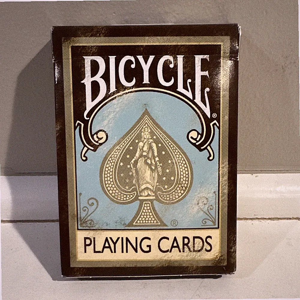 Bicycle Dirty Faded Vintage Teal Brown Playing Cards -OHIO - OPENED