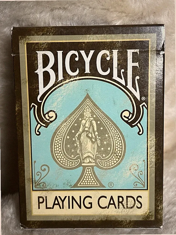 Bicycle Dirty Faded Vintage Teal Brown Playing Cards - USPCC - OPENED - NDO❤️
