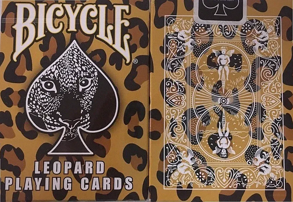 Bicycle LEOPARD Skin Print 808 Rider Back Deck Playing Cards Brown Black Spots