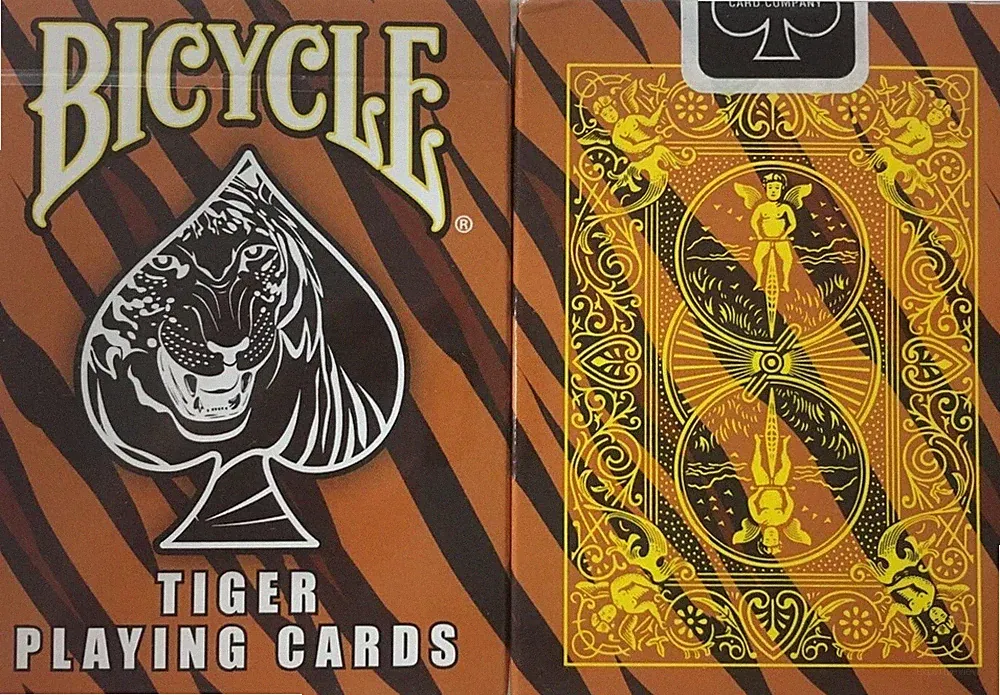 Bicycle TIGER Skin Print Rider Back Deck Playing Cards Brown Black Bengal Stripe