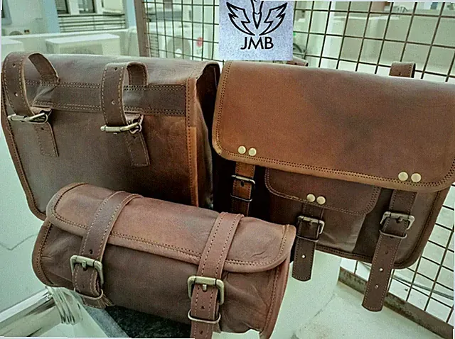 Bicycles saddlebag 1 Pair Goat Leather saddlebags Panniers 3Brown Bag New JMB ®