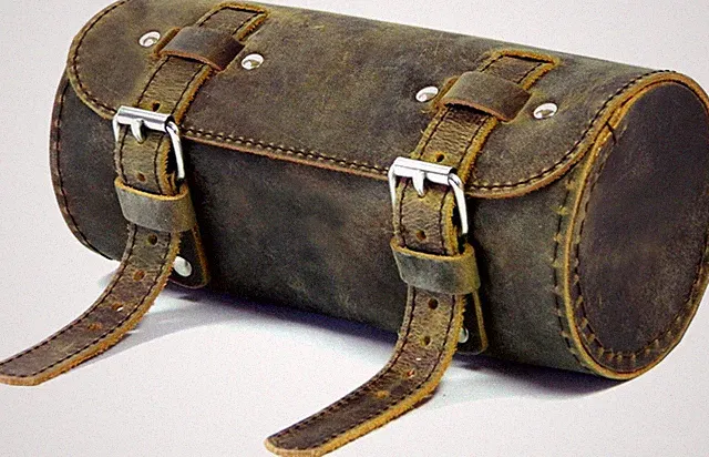 Calyx Genuine Hardwax Leather Bicycle Saddle Bag Tool kit vintage handmade Gift