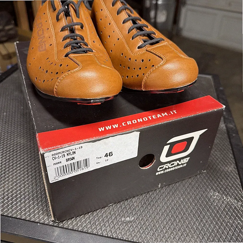 CRONO CV1 brown road bicycle cycling shoes carbon composite sole EU 46 NEW