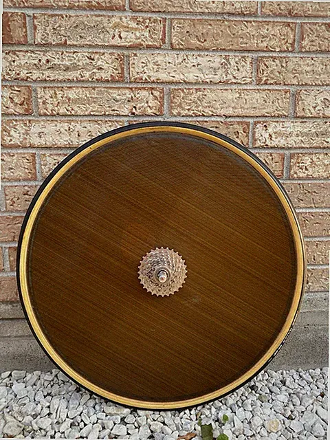 Elite Shape USSR Brown Lightweight Road Disc Wheel Tubular Vintage TT Aero Rare