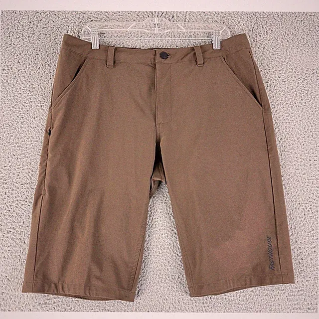 Fasthouse Kicker Hybrid Shorts Mens 34 Brown MTB Mountain Bike Casual Zip Pocket