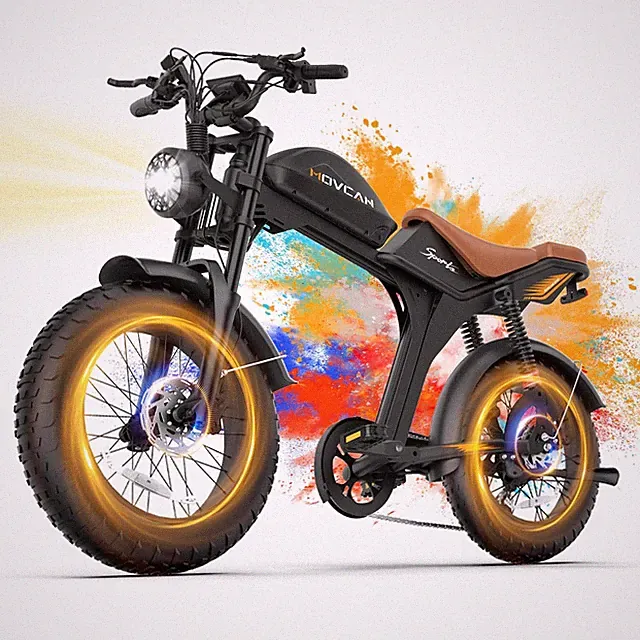 Movcan 2500W 35mph 52V 23.4Ah 20" Fat Tire Ebike Full suspension for Adults
