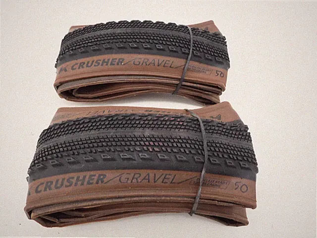 New! Kenda Crusher 700x50c CSK Tubeless Gravel Bike Race Tire Brown Pair