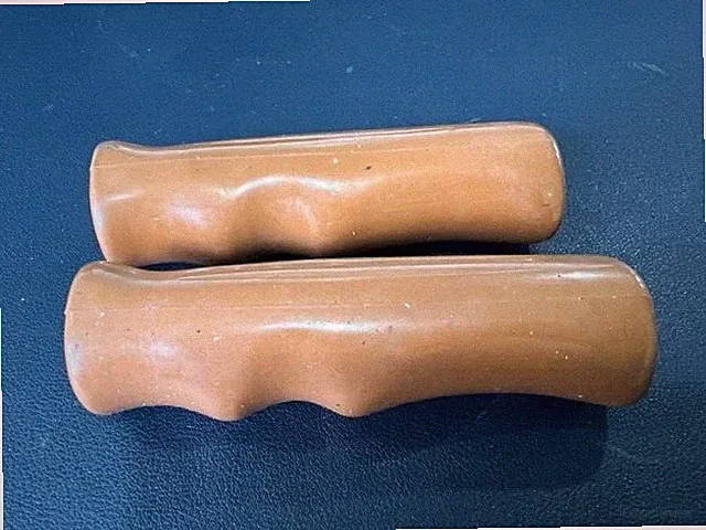! NOS VINTAGE OLD SCHOOL ROSS TOURING BICYCLE GRIPS BROWN COPPER TERRACOTTA