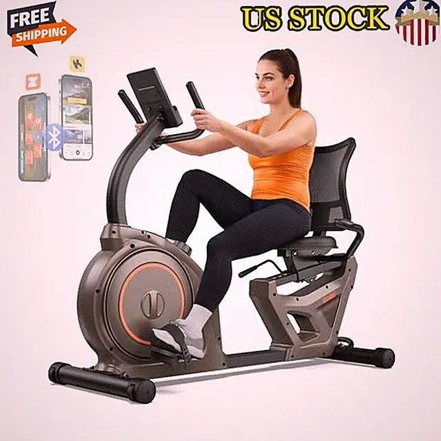 Recumbent Exercise Bike Home Therapy 16-Level Resistance 400LBS Capacity New