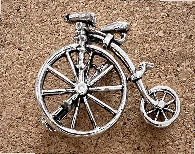 Silver Tone Bicycle Pin Brooch