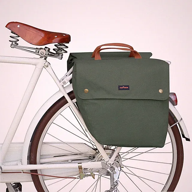 TOURBON Canvas Bike Double Pannier Bicycle Rear Market Shopping Bags Large