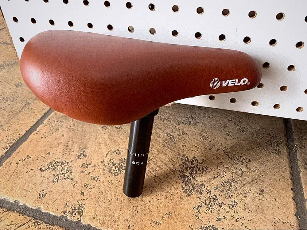 VELO Brown BMX Bicycle Seat with Seat Post 25.4mm New!
