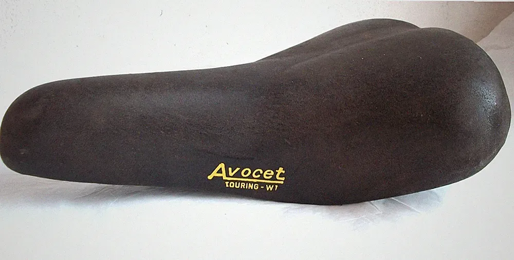 Vintage Avocet Touring-WI Bicycle Saddle Seat Dark Brown Suede Leather