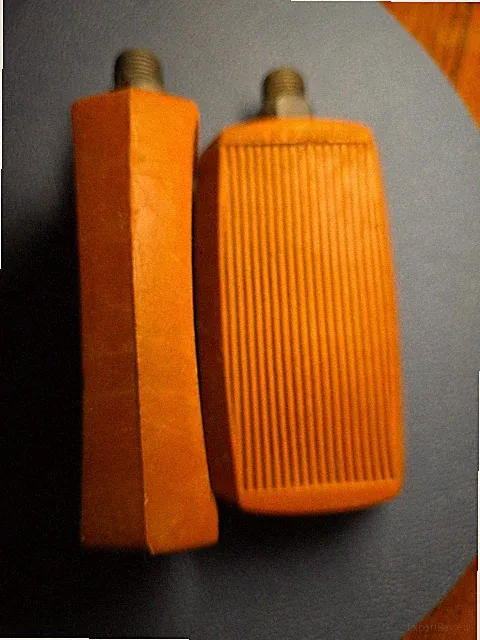 Vintage bicycle Brown Hard Rubber Pedals 9/16. Made in Germany
