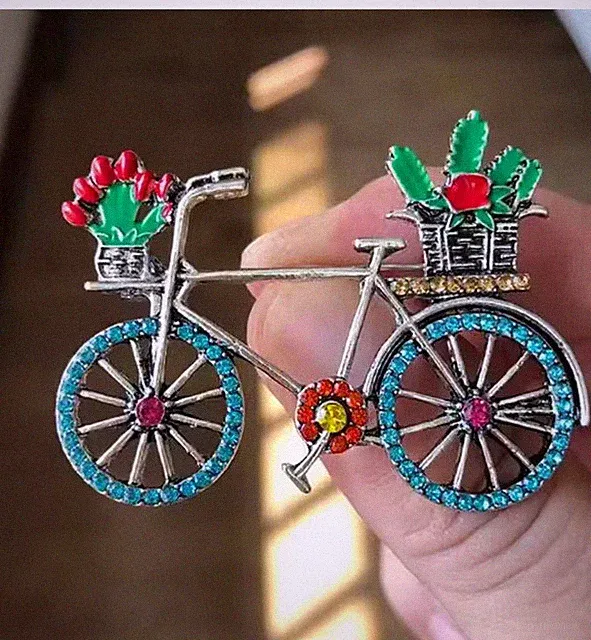 Vintage bicycle pin brooches