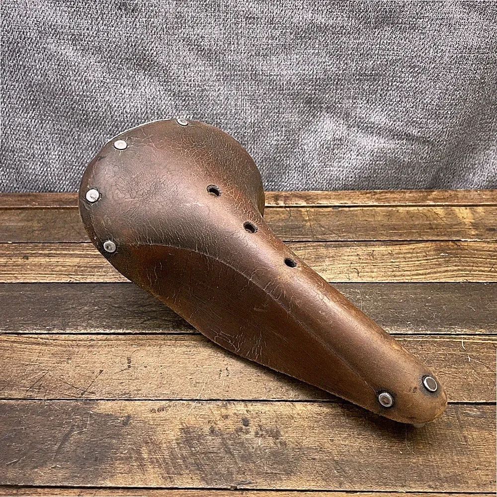 Vintage Brooks Leather Saddle Seat Brown England Road Racing Klunker Bicycle