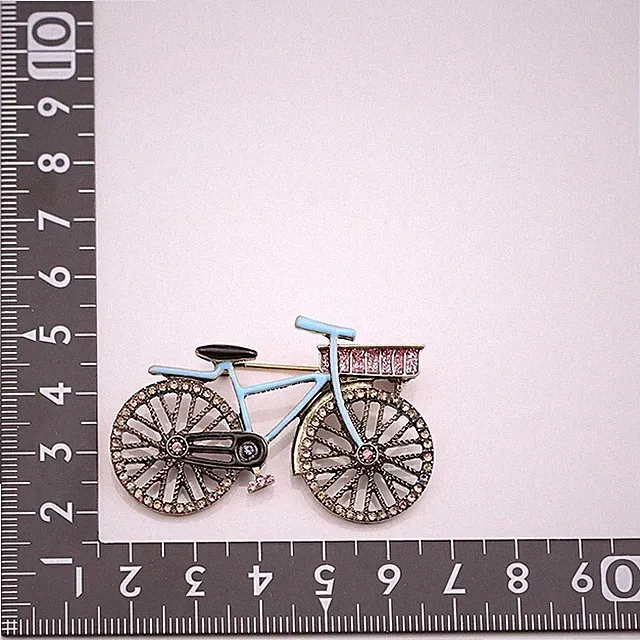 Vintage Enamel Bike Brooch Pin Badge for Women Clothing Accessories Jewelry Gift