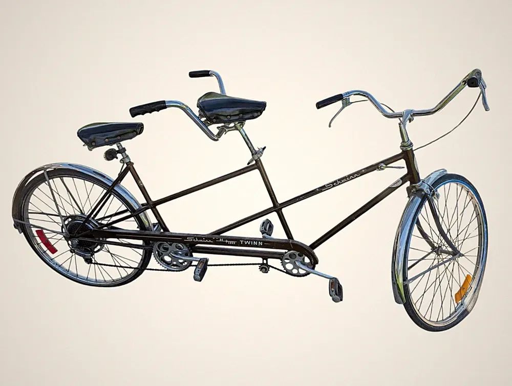 Vintage Schwinn De Luxe Twinn Tandem Bicycle 1960s/70s Original Chrome