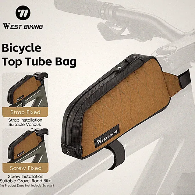 WEST BIKING Bicycle Top Tube Bag Gravel Bike Front Frame Bag Strap Screw 1L